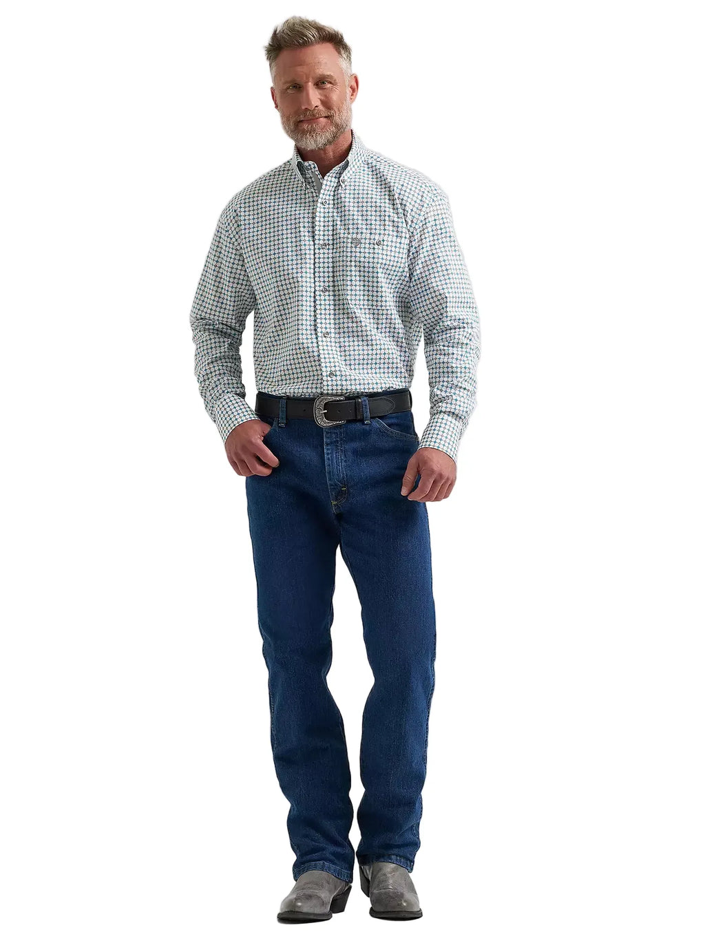 WRANGLER Shirts Wrangler Men's Harbor Teal George Strait Button Down Shirt 112381967