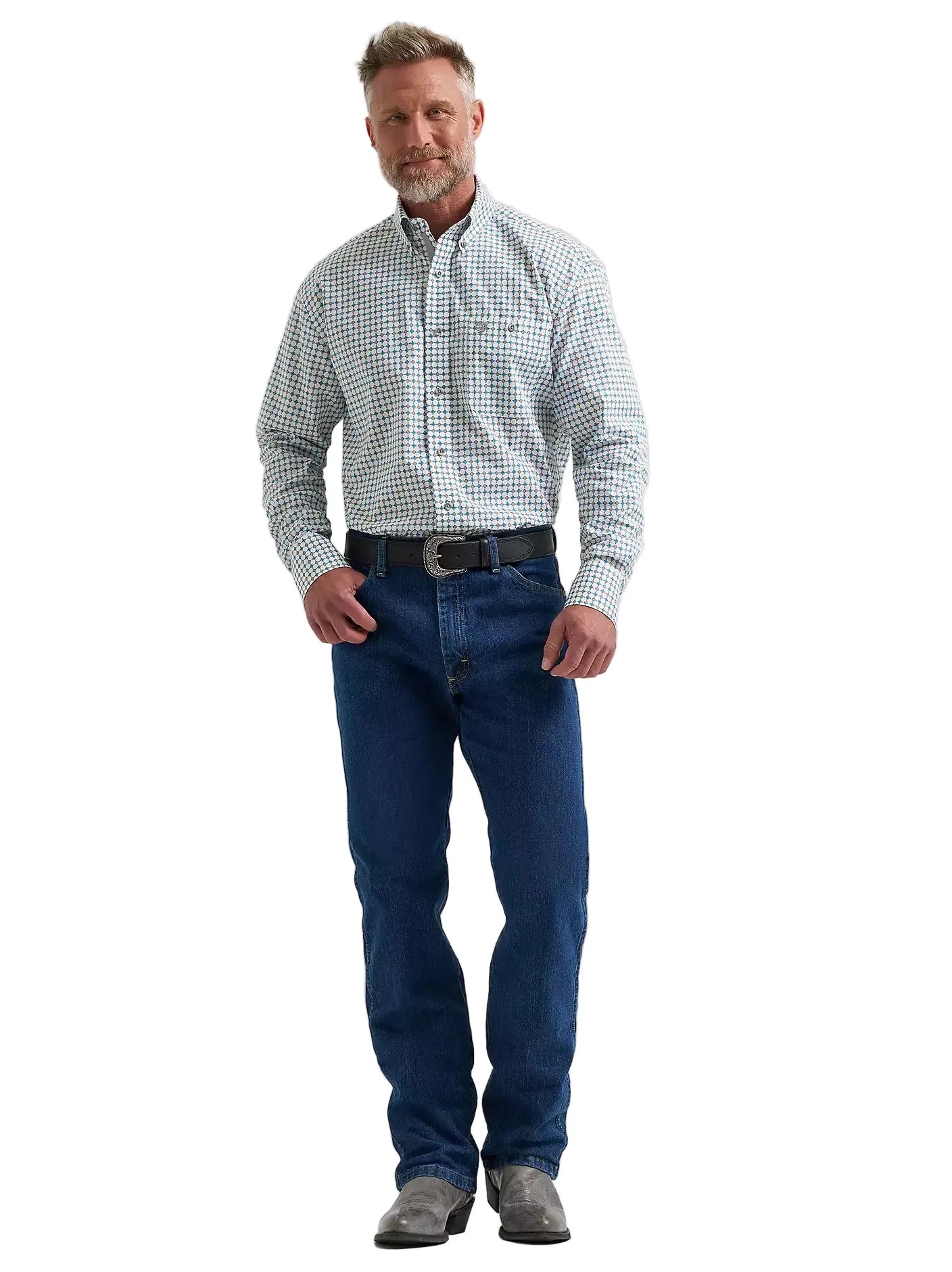 WRANGLER Shirts Wrangler Men's Harbor Teal George Strait Button Down Shirt 112381967