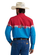 WRANGLER Shirts Wrangler Men's Horizontal Print Checotah Pearl Snap Western Shirt  112379226
