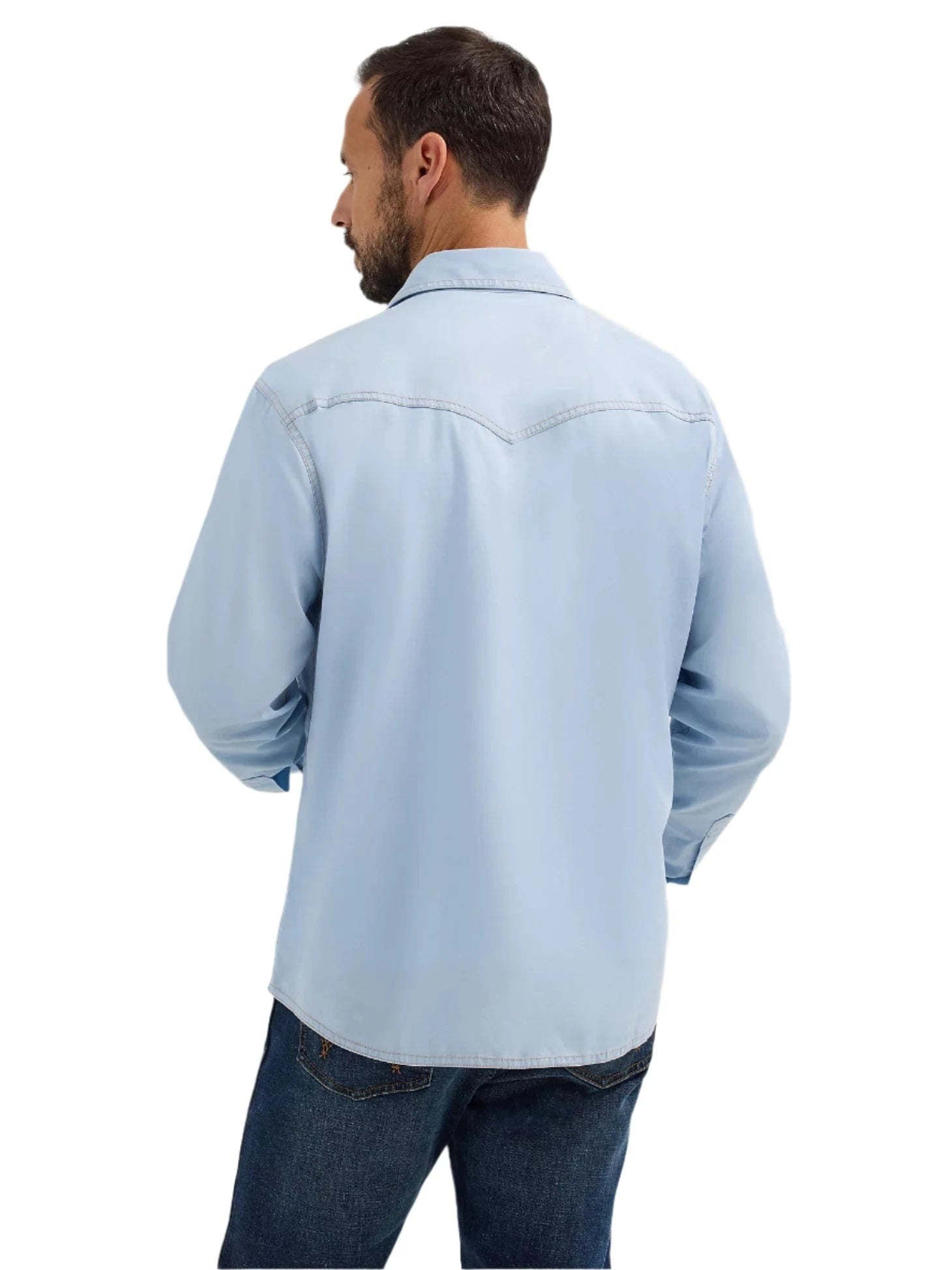 Wrangler Men's Ice Blue Retro Premium Western Snap Shirt