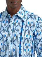 WRANGLER Shirts Wrangler Men's Icy Blue Checotah Pearl Snap Western Shirt 112379225