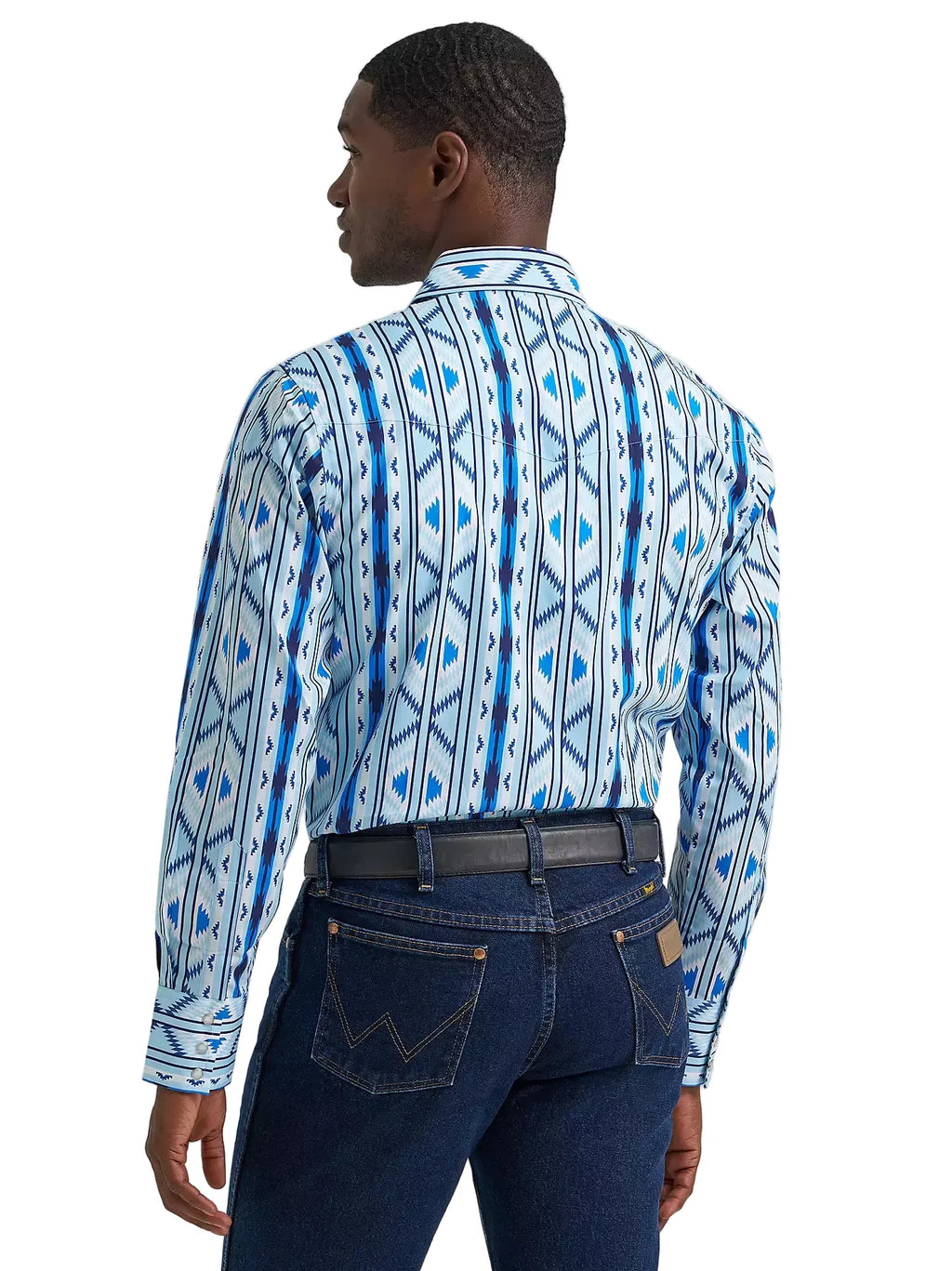 WRANGLER Shirts Wrangler Men's Icy Blue Checotah Pearl Snap Western Shirt 112379225
