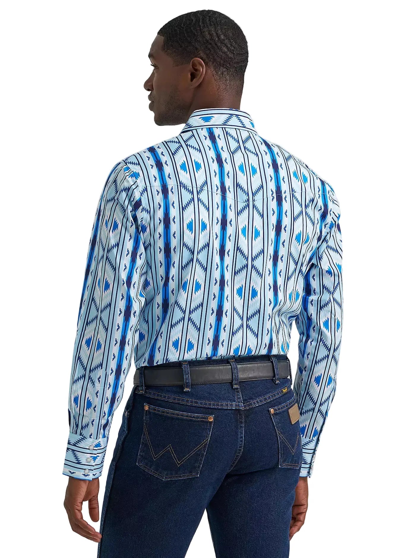 WRANGLER Shirts Wrangler Men's Icy Blue Checotah Pearl Snap Western Shirt 112379225