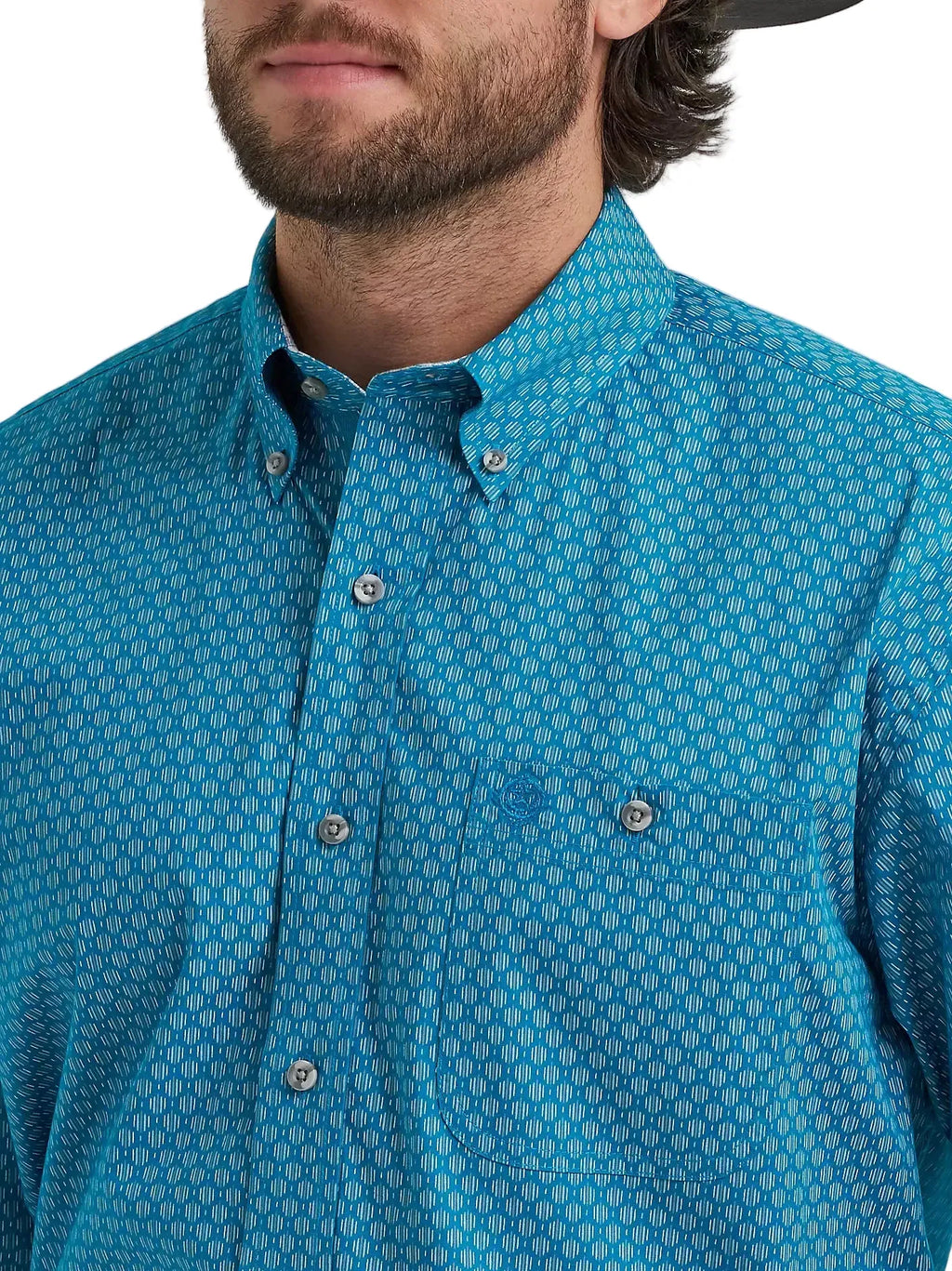 WRANGLER Shirts Wrangler Men's Jeweled Teal George Strait Button Down Shirt 112381971