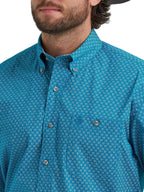 WRANGLER Shirts Wrangler Men's Jeweled Teal George Strait Button Down Shirt 112381971