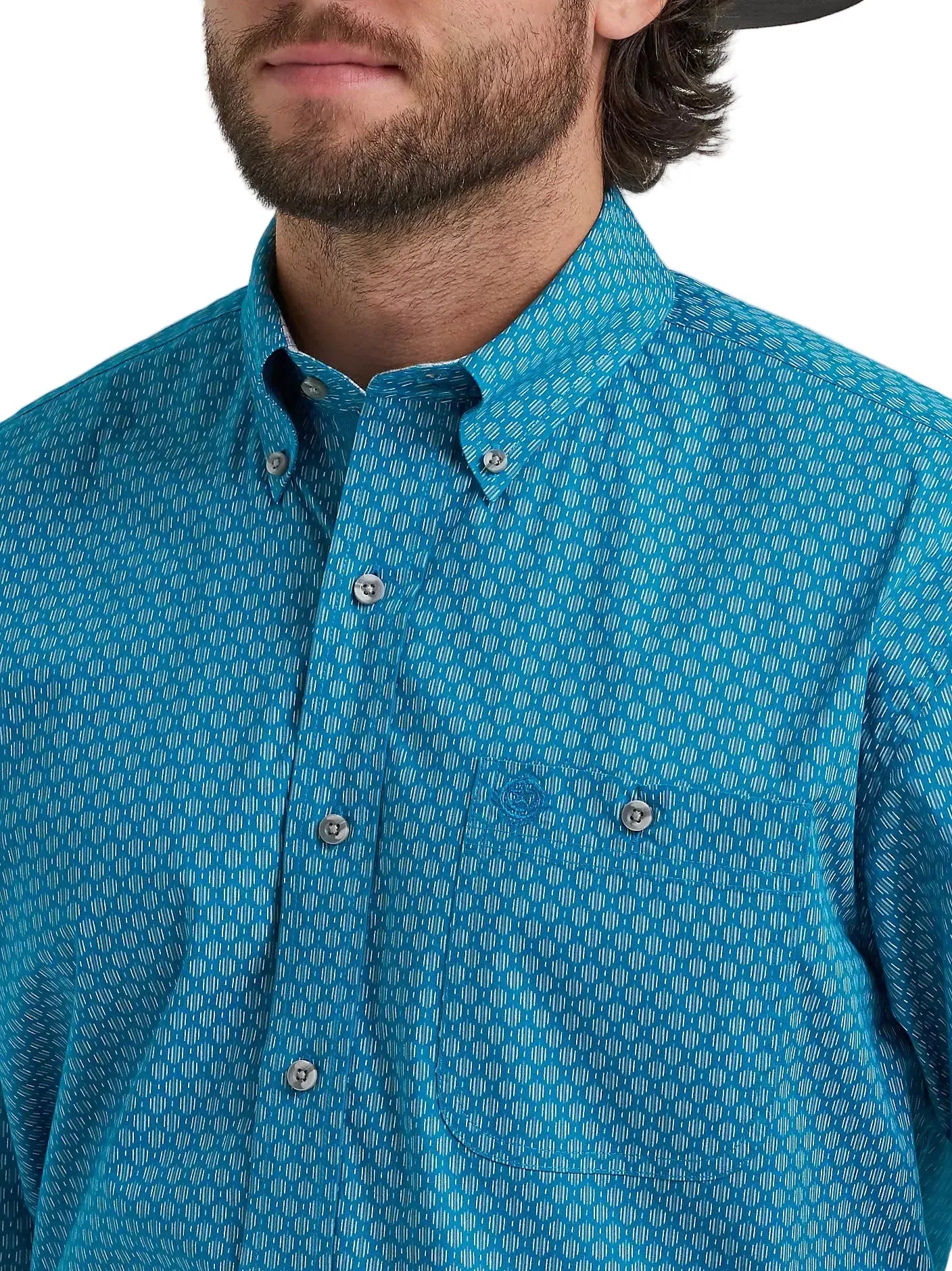 WRANGLER Shirts Wrangler Men's Jeweled Teal George Strait Button Down Shirt 112381971