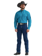 WRANGLER Shirts Wrangler Men's Jeweled Teal George Strait Button Down Shirt 112381971