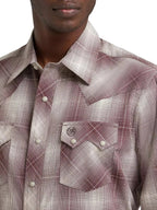 WRANGLER Shirts Wrangler Men's Mahogany Retro Sawtooth Long Sleeve Snap Shirt 112374733
