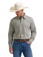 WRANGLER Shirts Wrangler Men's Olive Mini 20X Competition Advanced Comfort Western Snap Shirt 112374297