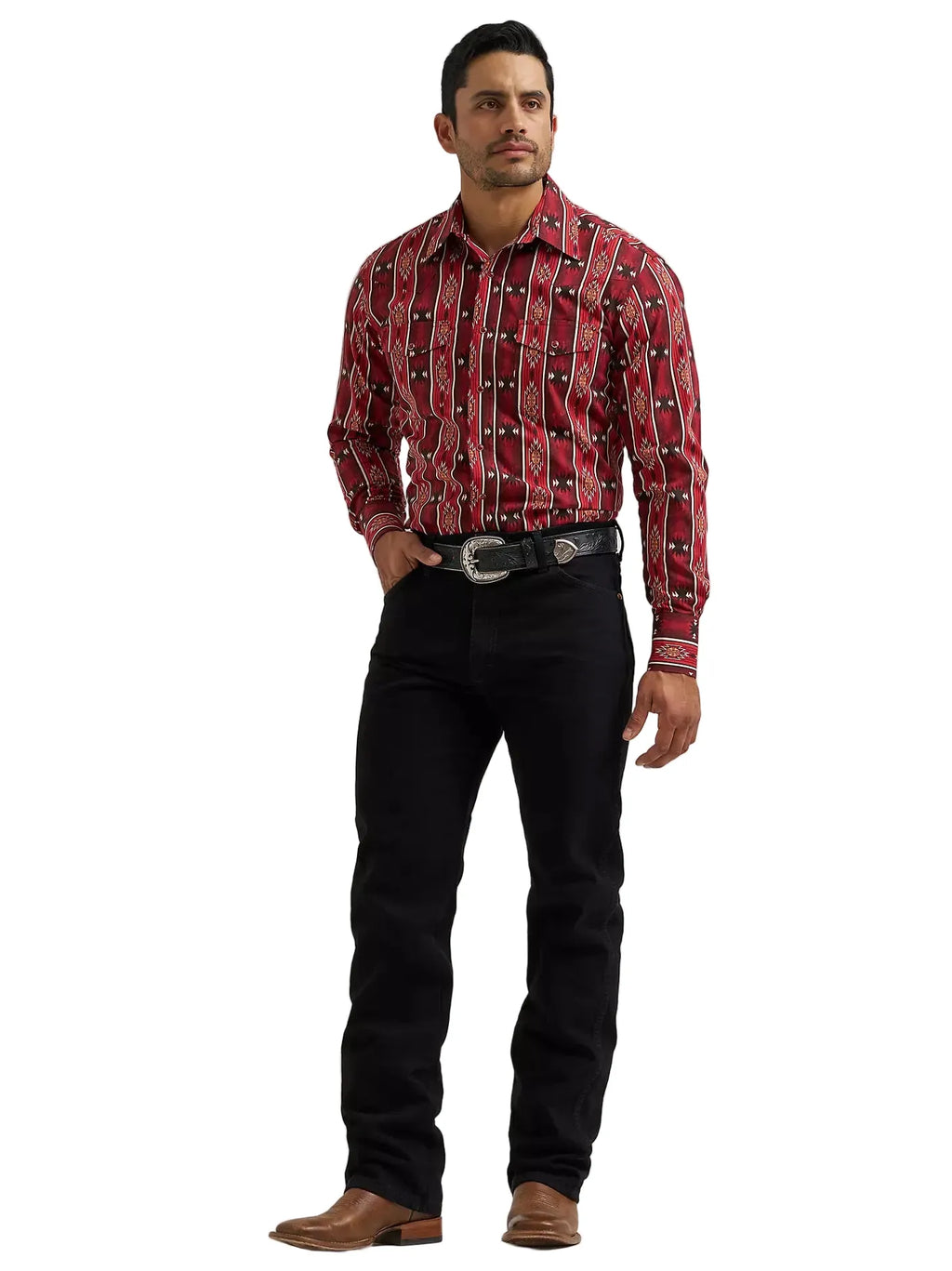 WRANGLER Shirts Wrangler Men's Oxide Red Checotah Western Snap Shirt 112384296