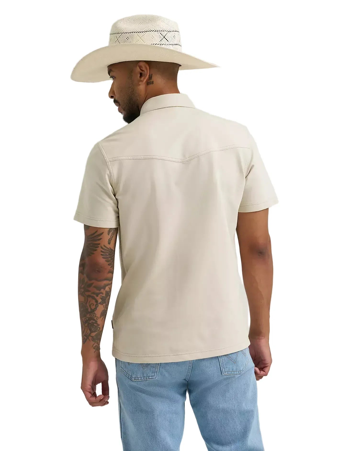 WRANGLER Shirts Wrangler Men's Pelican Off White All Terrain Performance Knit Shirt 112375184