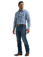 WRANGLER Shirts Wrangler Men's Pigment Plaid Western Snap Shirt 112381475