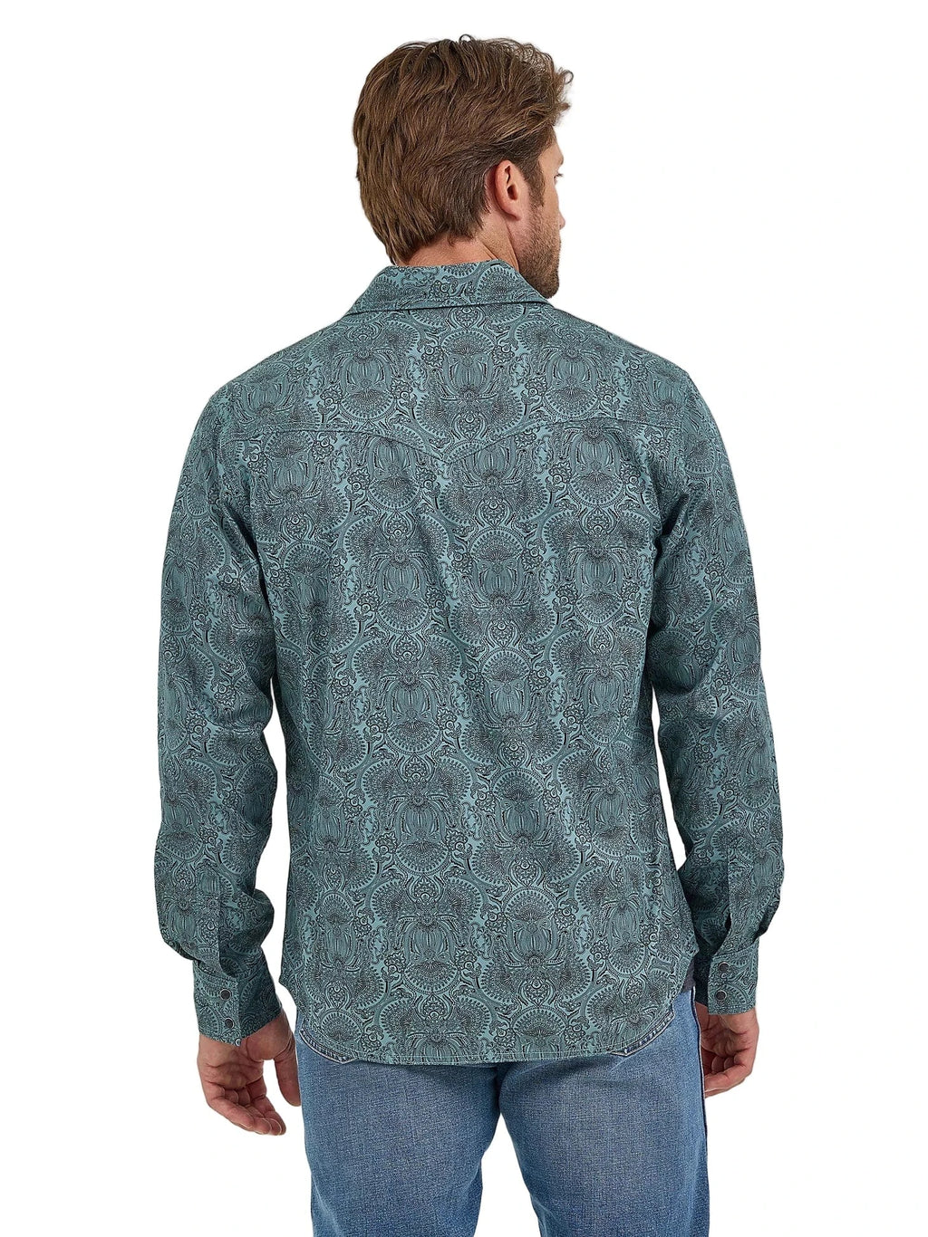 WRANGLER Shirts Wrangler Men's Pine Paisley Premium Retro Long Sleeve Western Shirt 112368221