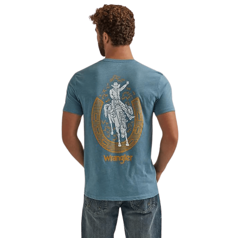 Wrangler Shirts Wrangler Men's Provincial Blue Short Sleeve Graphic T-Shirt 112344148