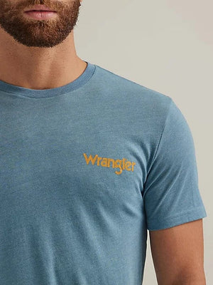 Wrangler Shirts Wrangler Men's Provincial Blue Short Sleeve Graphic T-Shirt 112344148