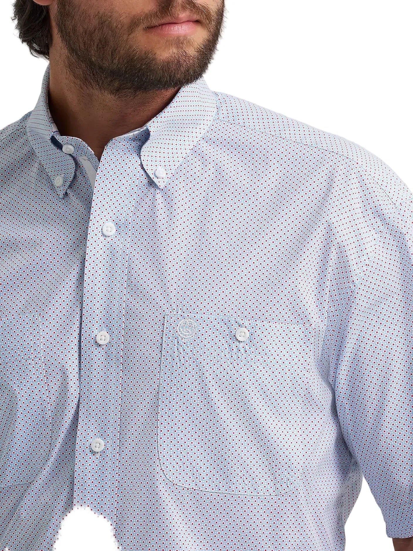 WRANGLER Shirts Wrangler Men's Red Dot George Strait Short Sleeve Button Down Shirt 112379059