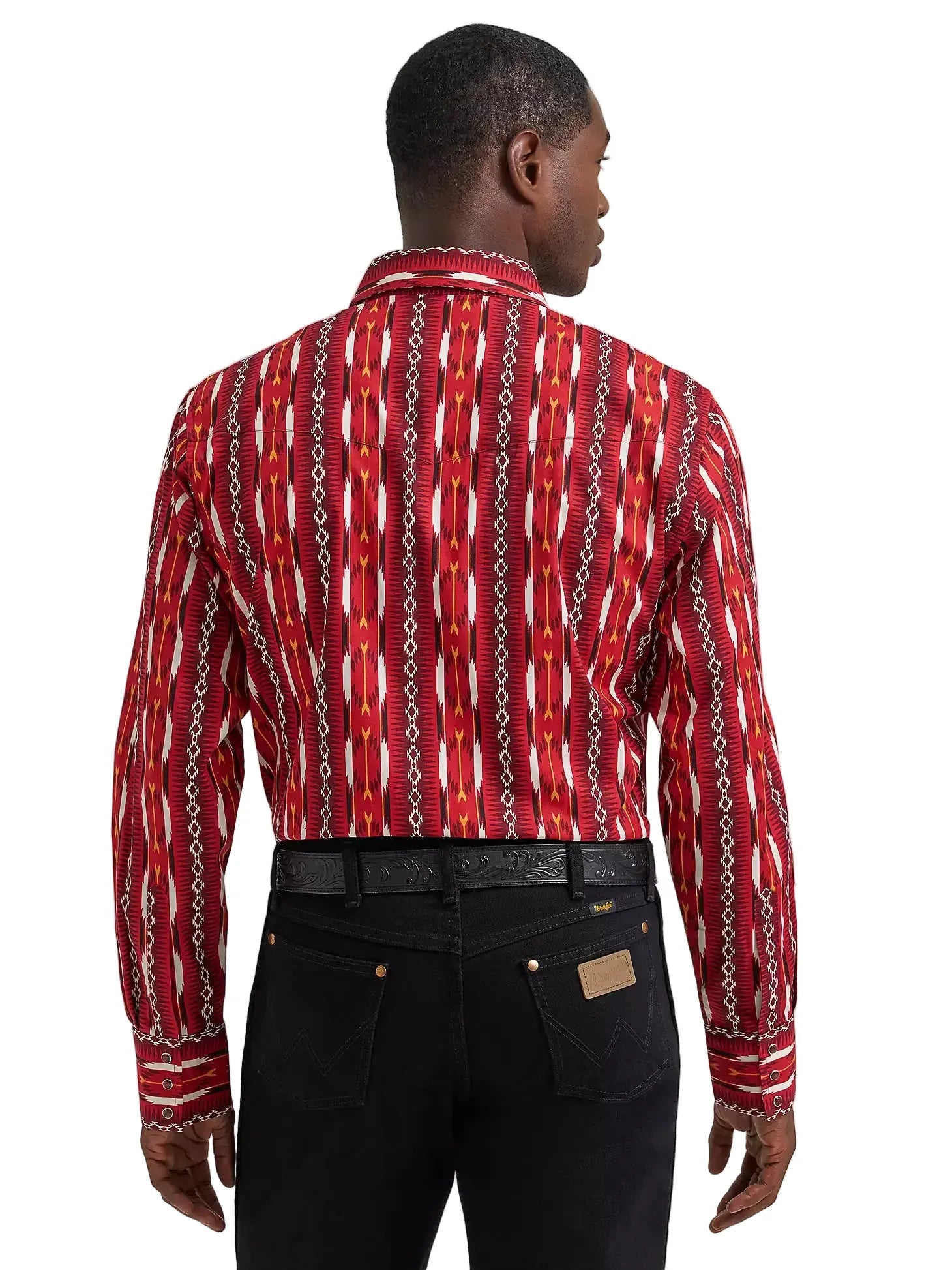 WRANGLER Shirts Wrangler Men's Red Fire Arrow Checotah Long Sleeve Western Shirt 112374909