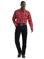 WRANGLER Shirts Wrangler Men's Red Fire Arrow Checotah Long Sleeve Western Shirt 112374909