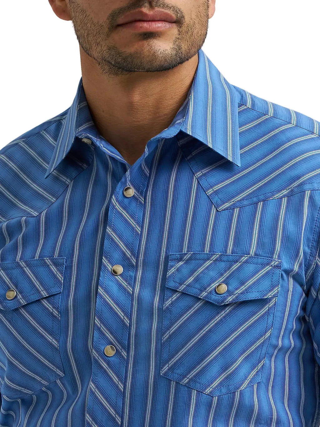 WRANGLER Shirts Wrangler Men's Riverstone Stripe 20X Advance Comfort Western Snap Shirt 112381453