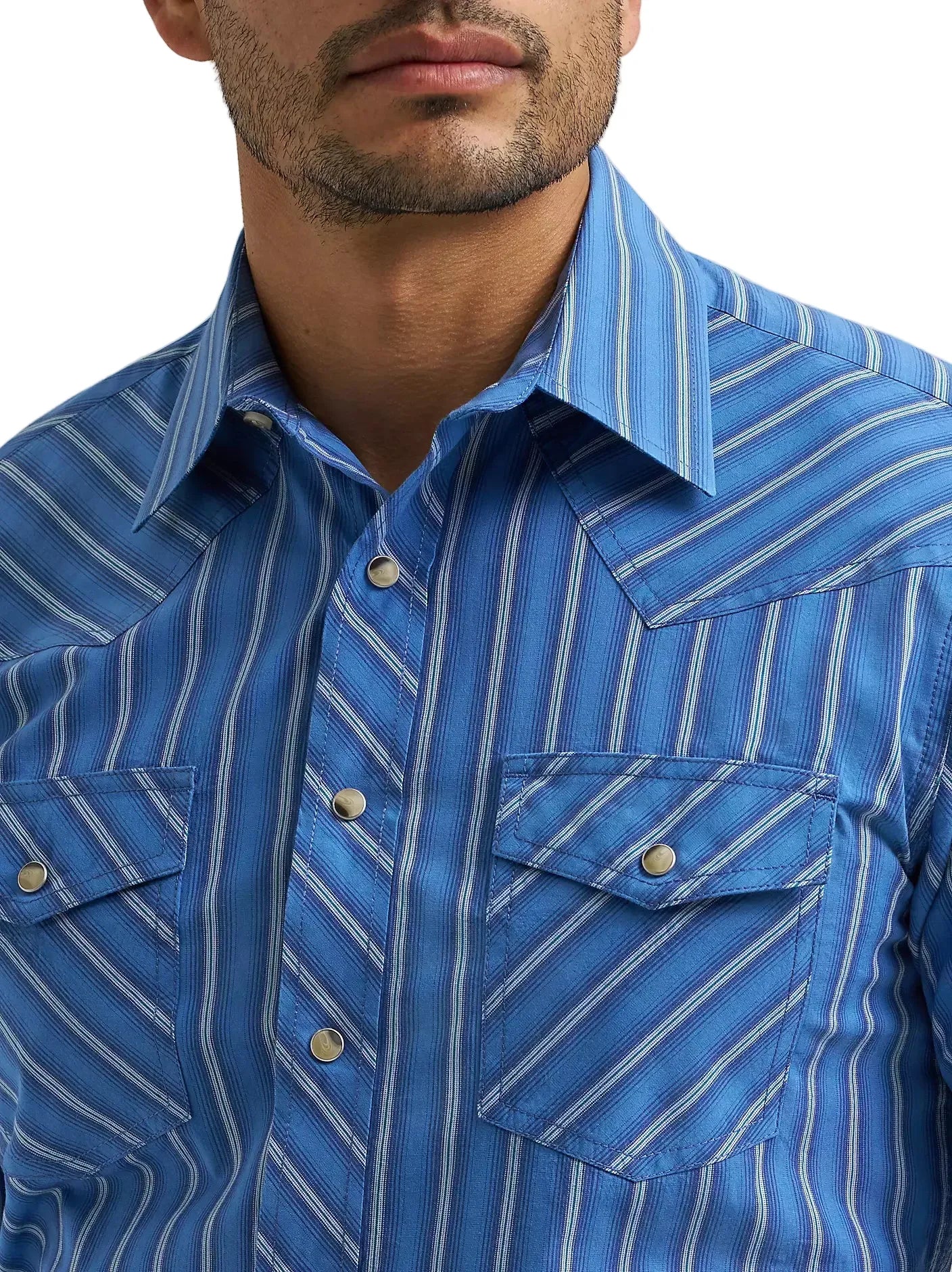 WRANGLER Shirts Wrangler Men's Riverstone Stripe 20X Advance Comfort Western Snap Shirt 112381453