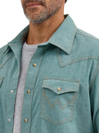 WRANGLER Shirts Wrangler Men's Robins Egg Premium Retro Western Shirt 112368218