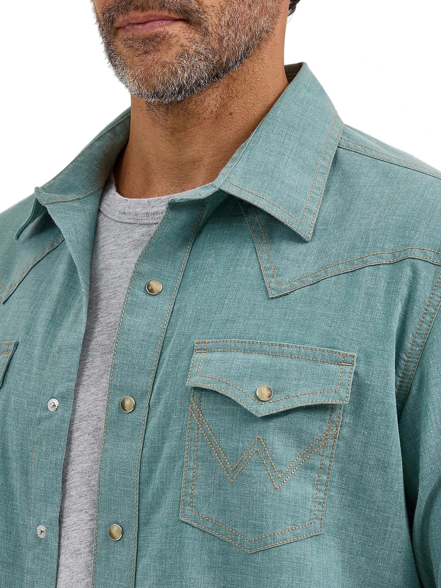 WRANGLER Shirts Wrangler Men's Robins Egg Premium Retro Western Shirt 112368218