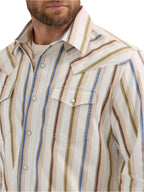 WRANGLER Shirts Wrangler Men's Rusty Stripe Retro Premium Brushpopper Western Snap Shirt 112365630