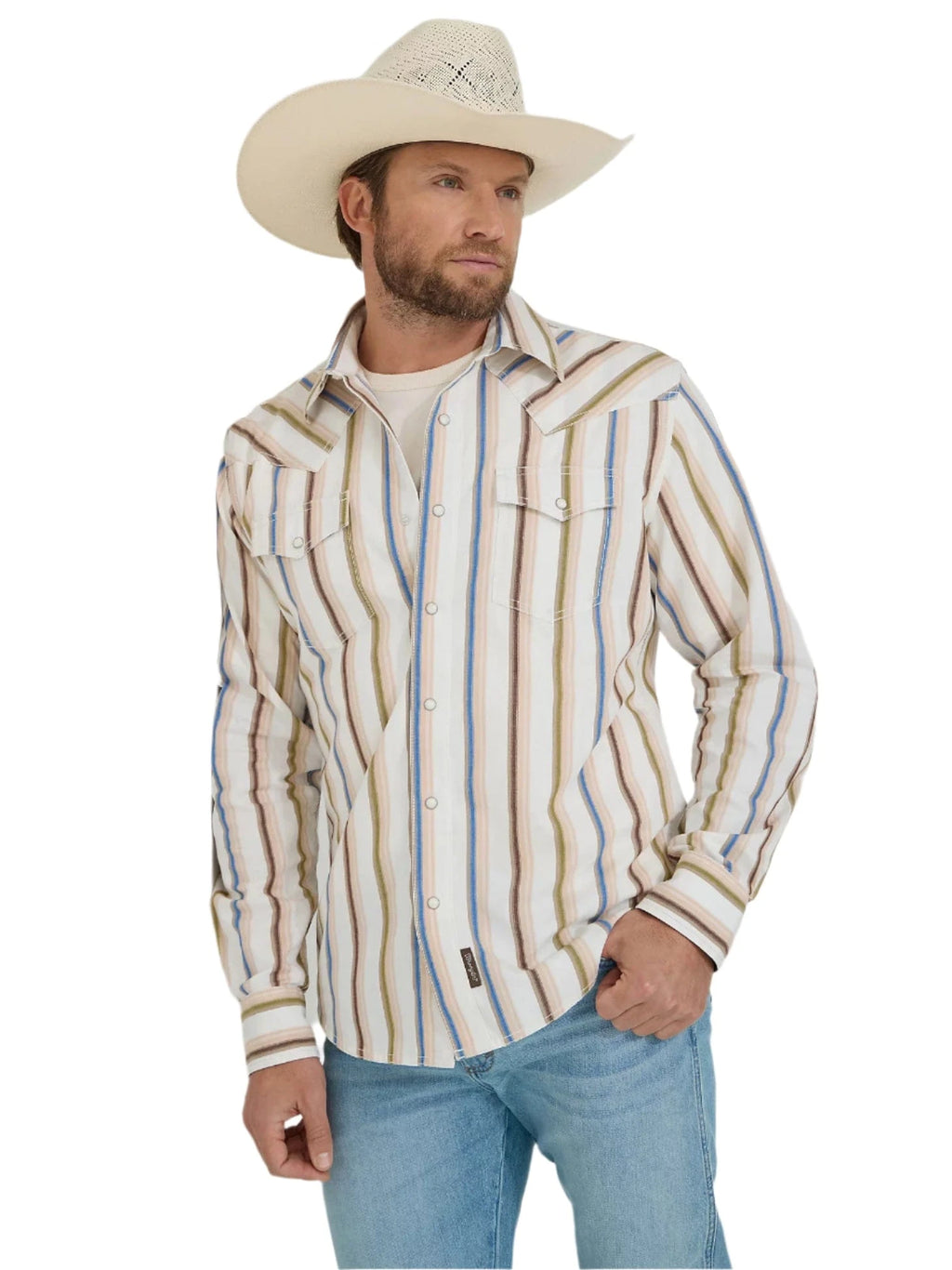 Rusty Stripe Retro Premium Brushpopper Western Snap Shirt - Image 4