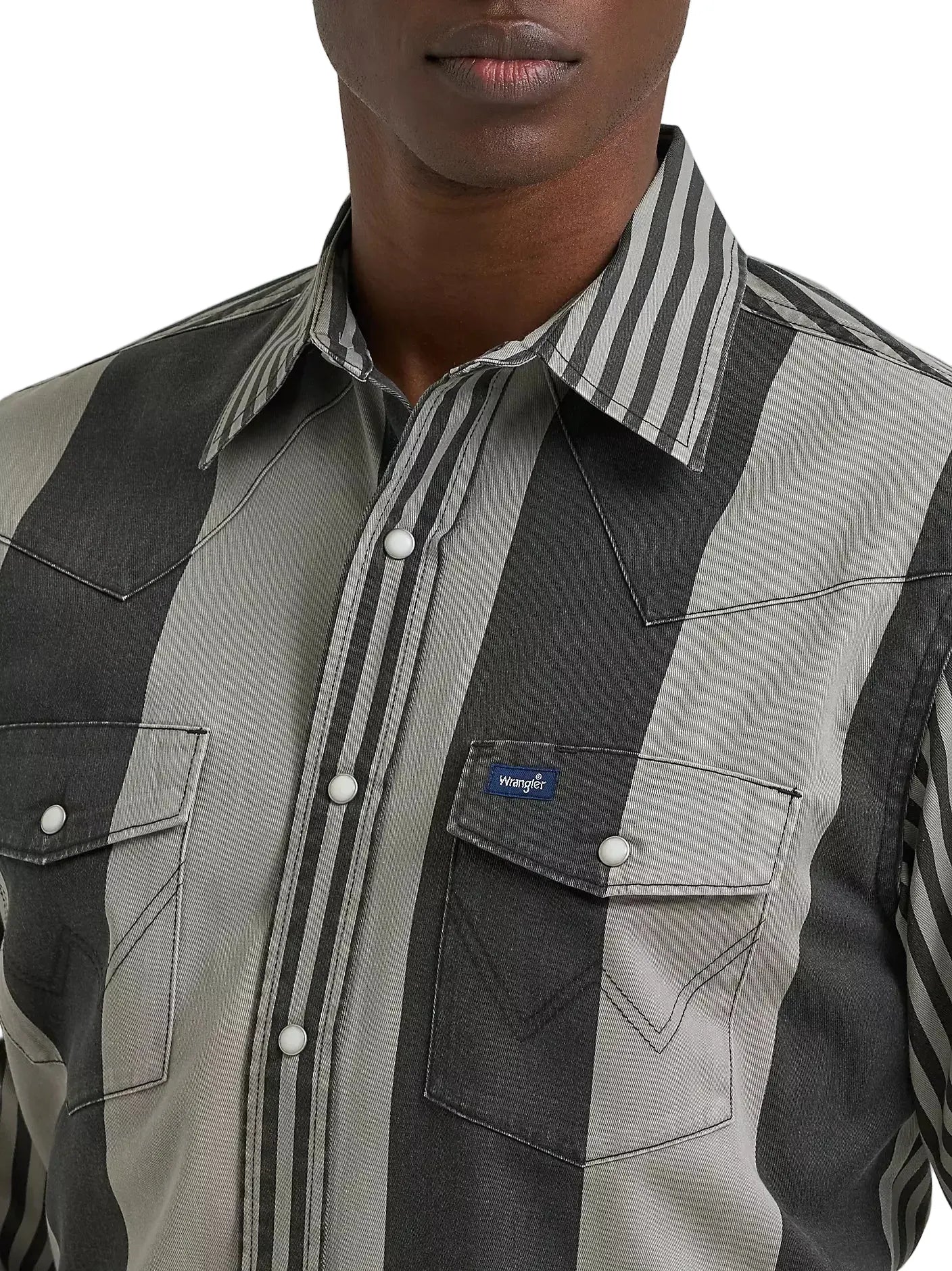 WRANGLER Shirts Wrangler Men's Smokey Stripes Brushpopper Western Snap Shirt 112381996