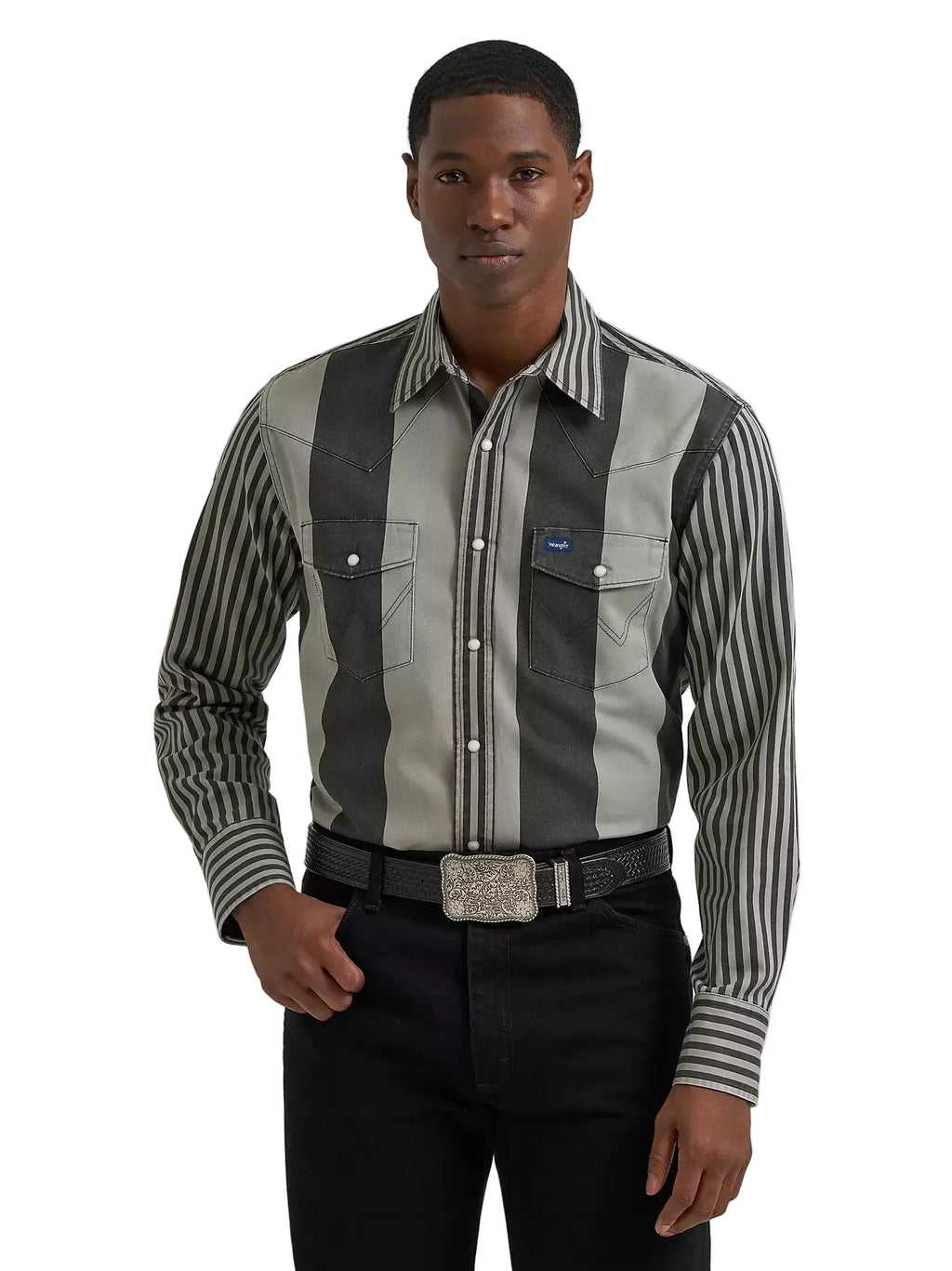 WRANGLER Shirts Wrangler Men's Smokey Stripes Brushpopper Western Snap Shirt 112381996