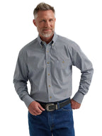 WRANGLER Shirts Wrangler Men's Steely Blue Circles George Straight Button Down Shirt 112381959