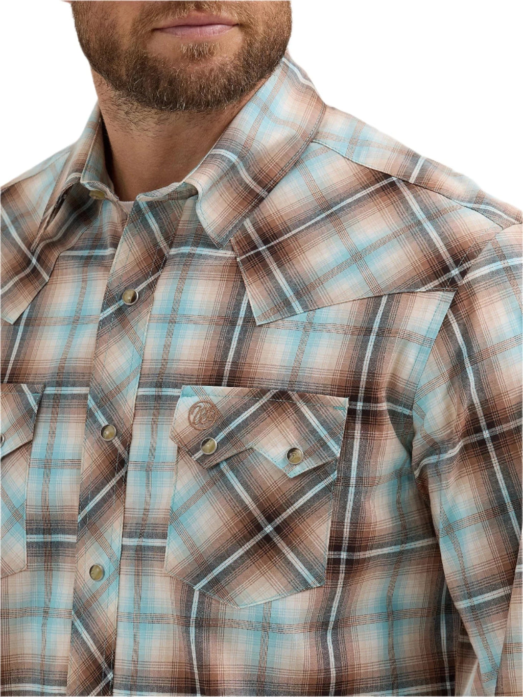 WRANGLER Shirts Wrangler Men's Tannin Plaid Retro Long Sleeve Sawtooth Snap Western Shirt 112365896