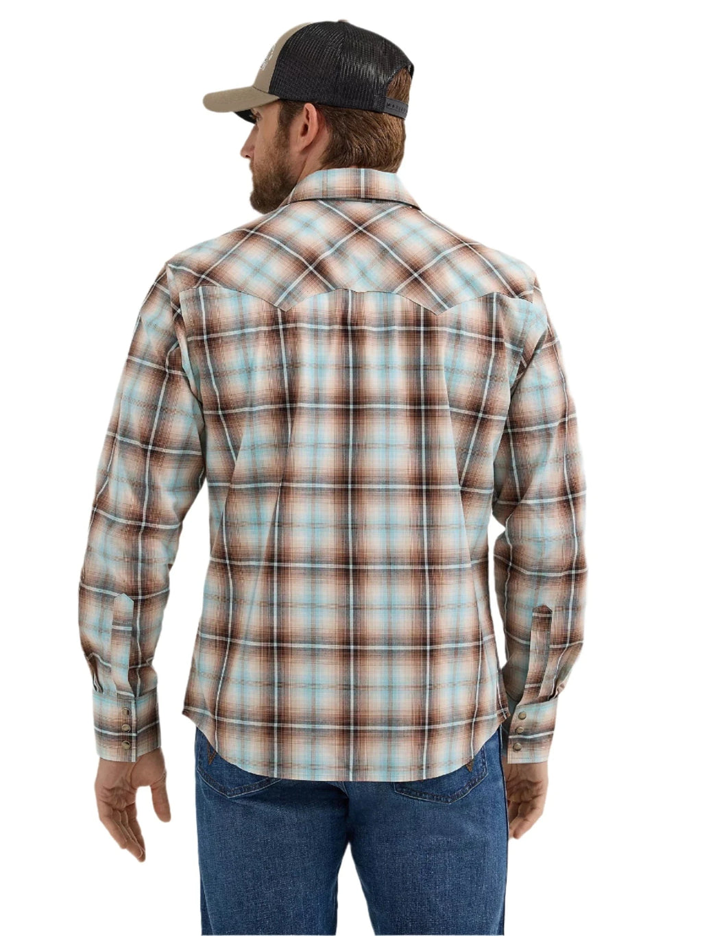 WRANGLER Shirts Wrangler Men's Tannin Plaid Retro Long Sleeve Sawtooth Snap Western Shirt 112365896