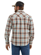 WRANGLER Shirts Wrangler Men's Tannin Plaid Retro Long Sleeve Sawtooth Snap Western Shirt 112365896