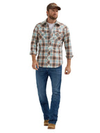 WRANGLER Shirts Wrangler Men's Tannin Plaid Retro Long Sleeve Sawtooth Snap Western Shirt 112365896