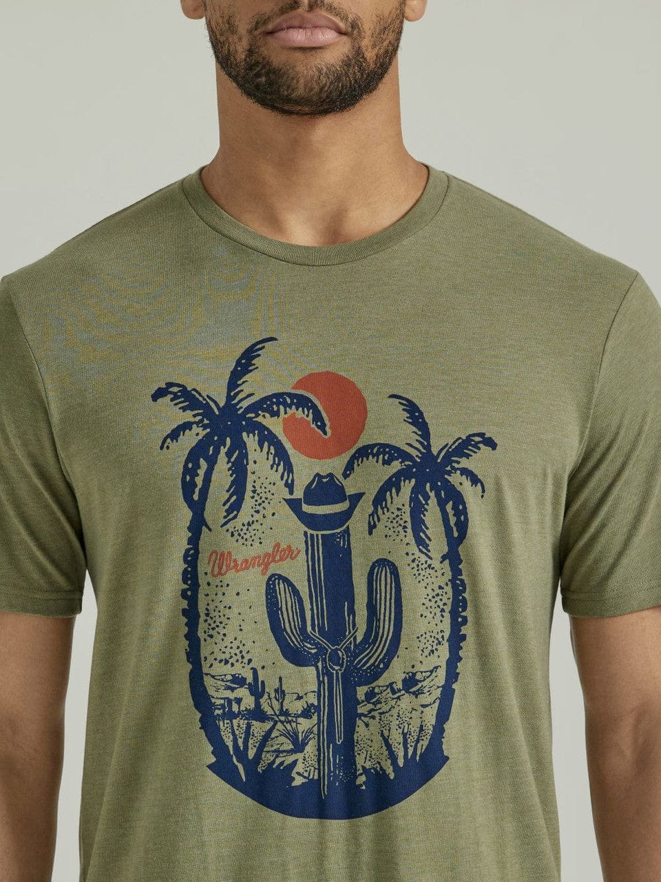 Wrangler Men's Tropical Cactus Deep Lichen Green Short Sleeve