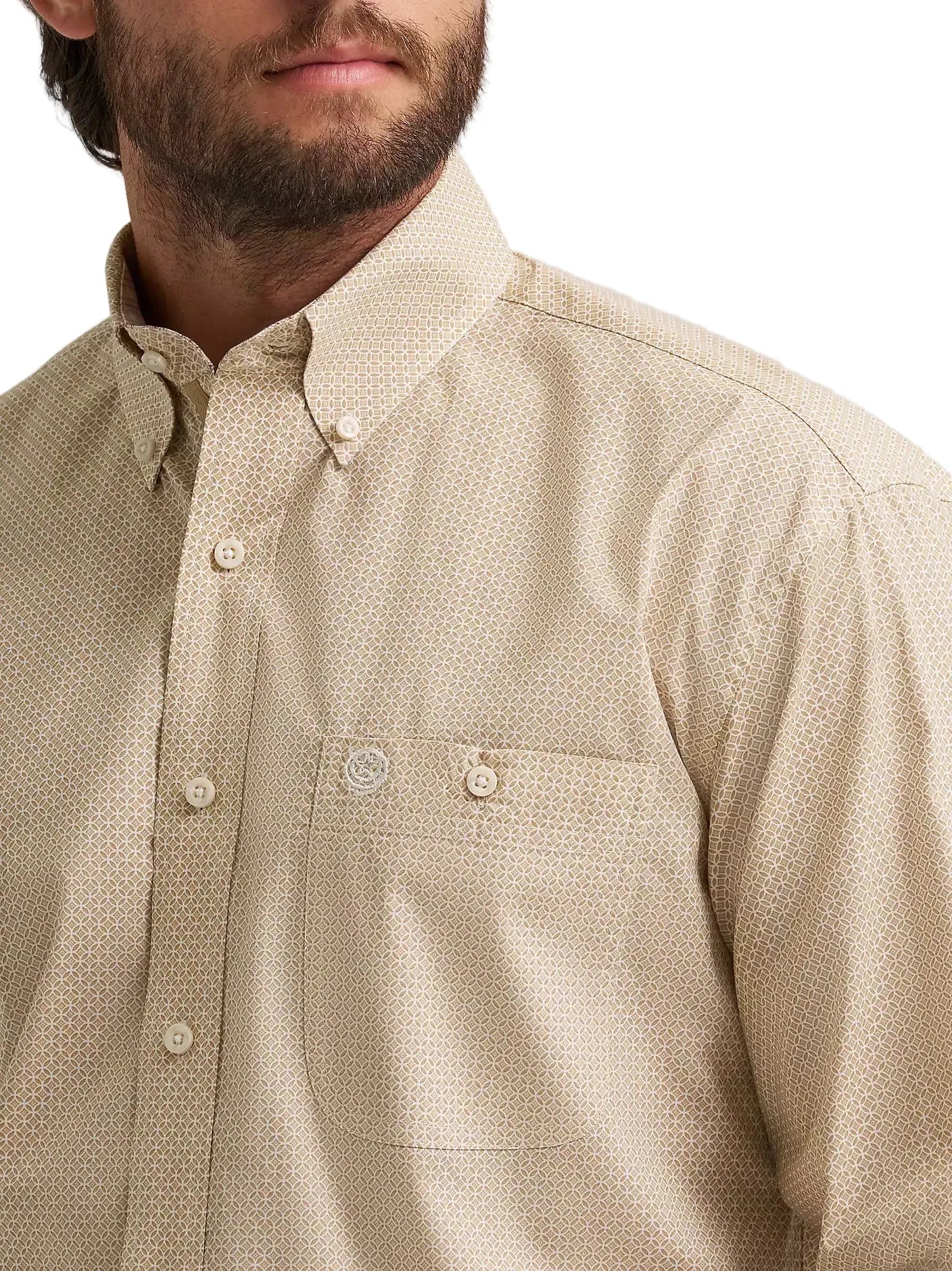 WRANGLER Shirts Wrangler Men's Wheat Yellow George Straight Button Down Shirt 112381959