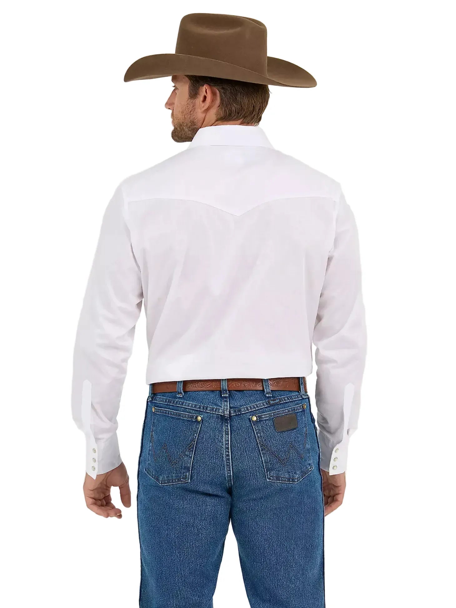 WRANGLER Shirts Wrangler Men's White Long Sleeve Pearl Snap Shirt 1071105WH