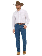 WRANGLER Shirts Wrangler Men's White Long Sleeve Pearl Snap Shirt 1071105WH