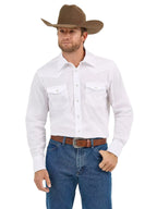 WRANGLER Shirts Wrangler Men's White Long Sleeve Pearl Snap Shirt 1071105WH