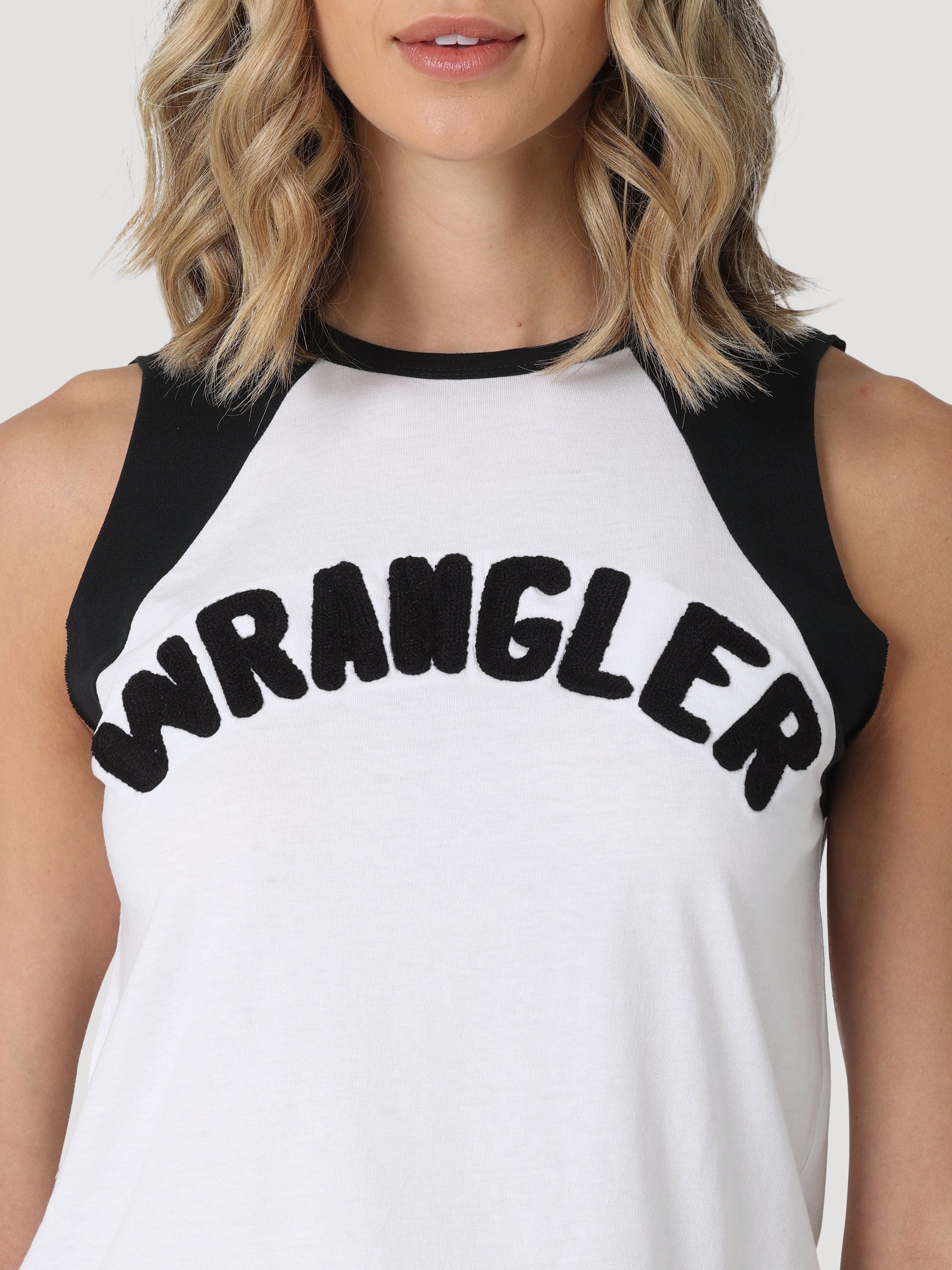 Wrangler Women's Black & White with Black Logo Lettering Wrangler Women's Black & White with Black Logo Lettering