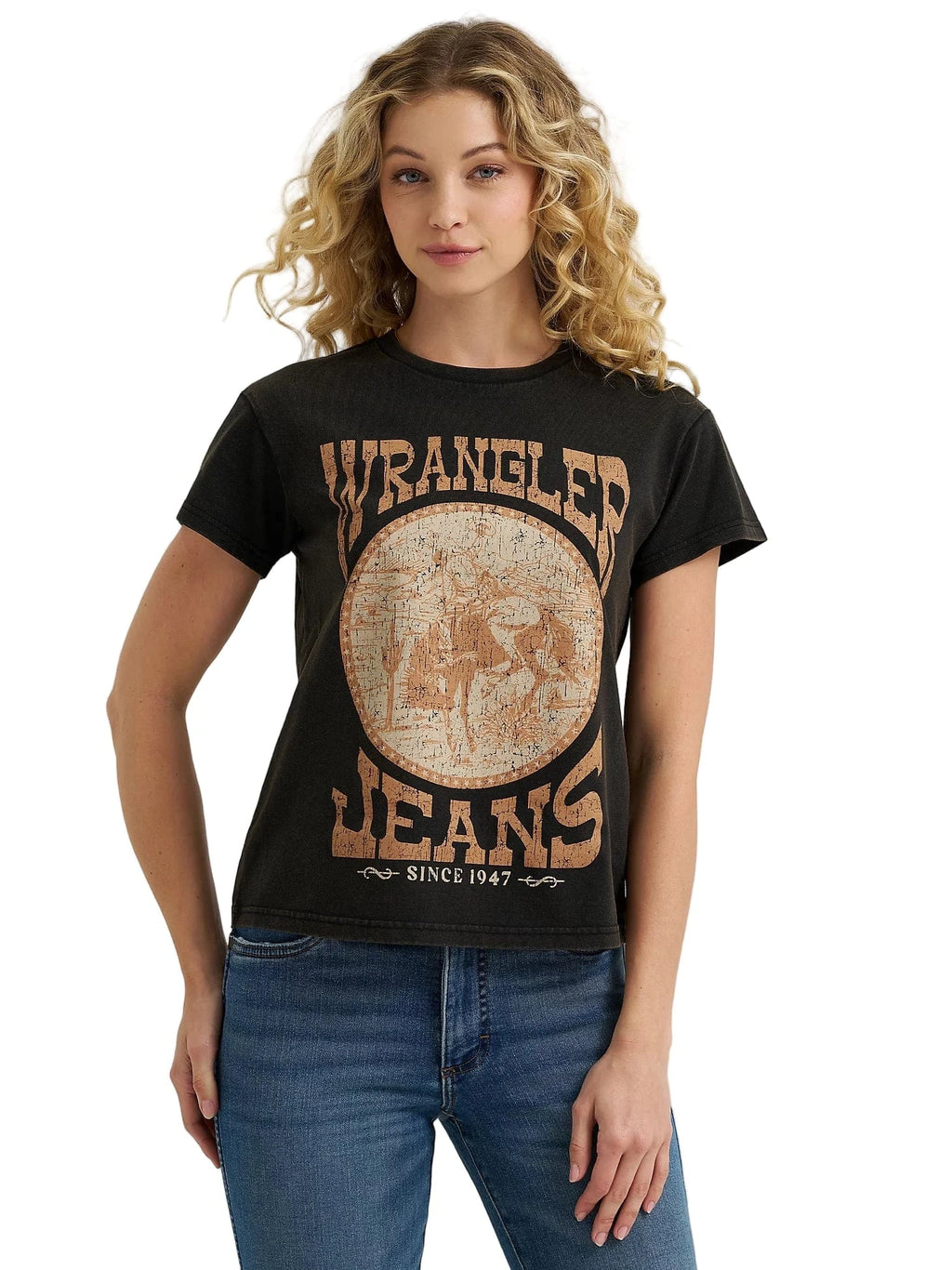 WRANGLER Shirts Wrangler Women's Jet Black Retro Graphic T Shirt 112366371