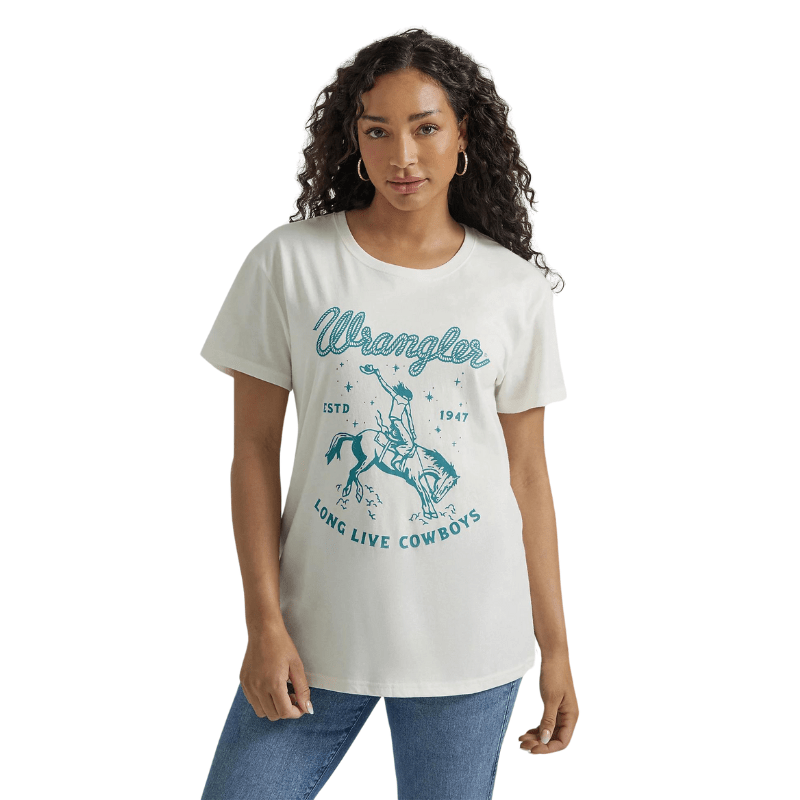 Wrangler Shirts Wrangler Women's Marshmallow Short Sleeve Western Graphic Boyfriend T-Shirt 112347515