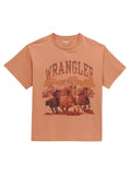 WRANGLER Shirts Wrangler Women's Muted Clay Three Horses Girlfriend T-Shirt 112379629