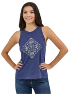 WRANGLER Shirts Wrangler Women's Navy Diamond Western Graphic Goddess Tank 112361904