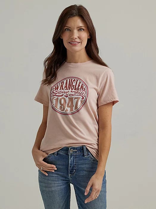 Wrangler Shirts Wrangler Women's Nostalgia Logo Peach Whip Heather Graphic T-Shirt 112344164