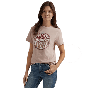 Wrangler Shirts Wrangler Women's Nostalgia Logo Peach Whip Heather Graphic T-Shirt 112344164