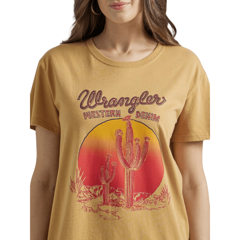 Wrangler Shirts Wrangler Women's Pale Gold Short Sleeve Western Graphic T-Shirt 112347503
