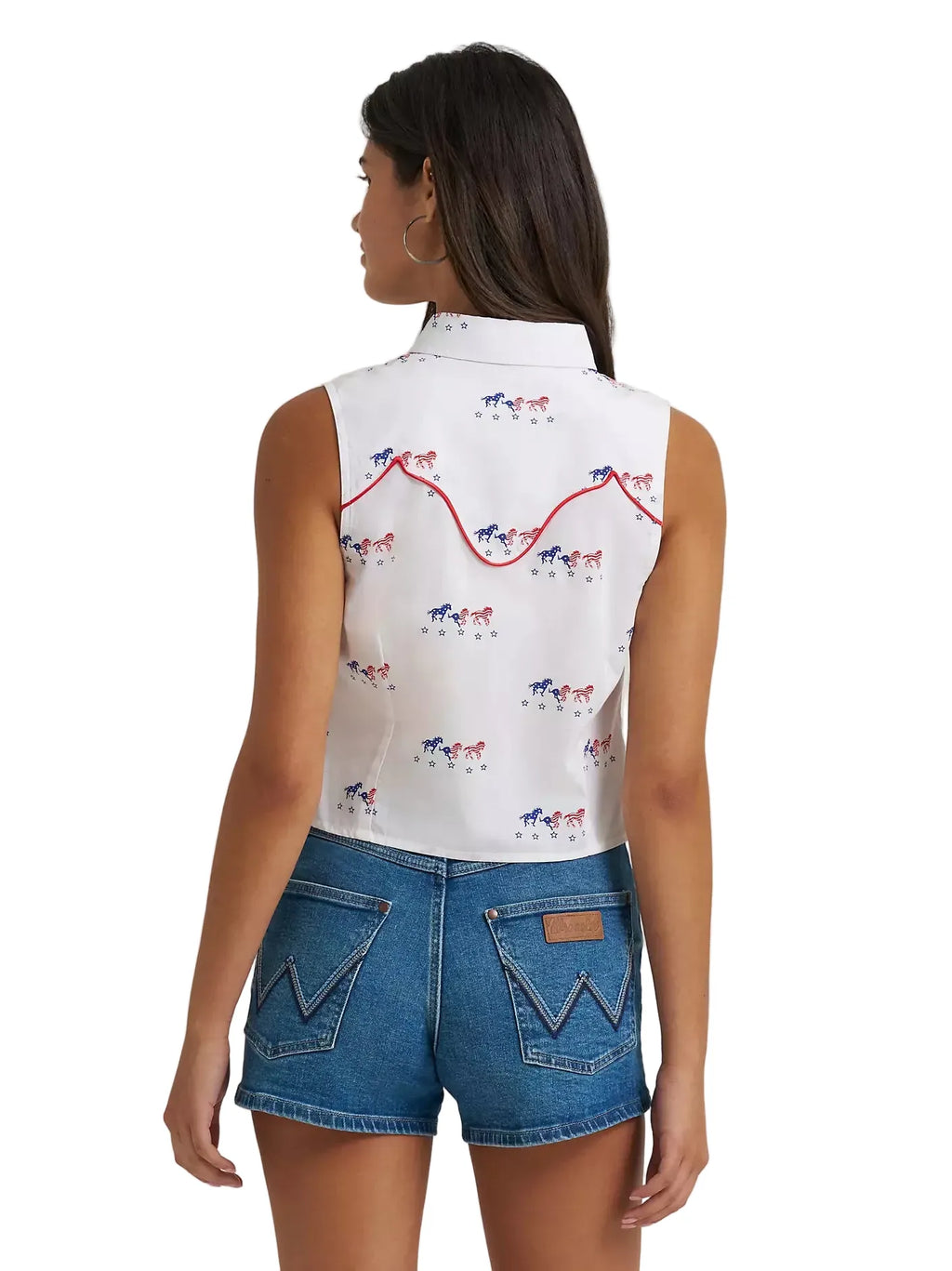 WRANGLER Shirts Wrangler Women's Sleeveless Americana Western Snap Shirt 112379496