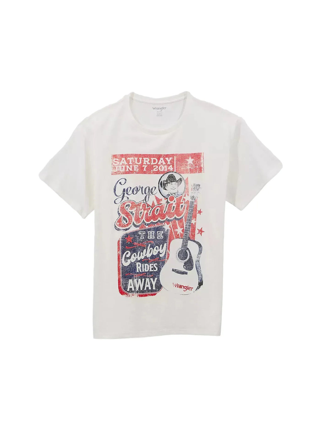 WRANGLER T-Shirt Wrangler Women's Bright White George Strait Oversized Band T-Shirt 112361056